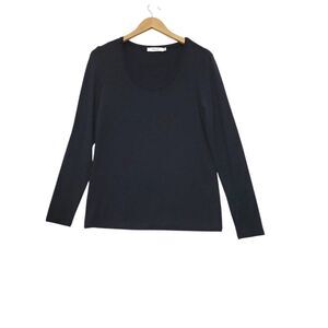 KETTLEWELL COLOURS TOP‎ BLACK SCOOP NECK LONG SLEEVE T SHIRT L PIMA MINIMALIST